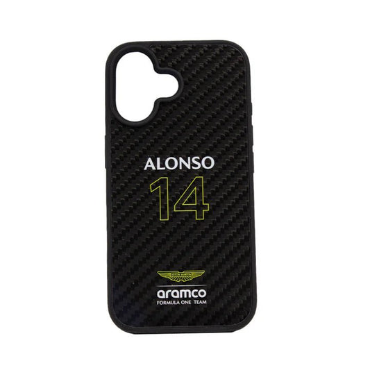 ASTON MARTIN - Aramco Magsafe F1 - Real Carbon Fiber IPhone 16 Black Case - My Store