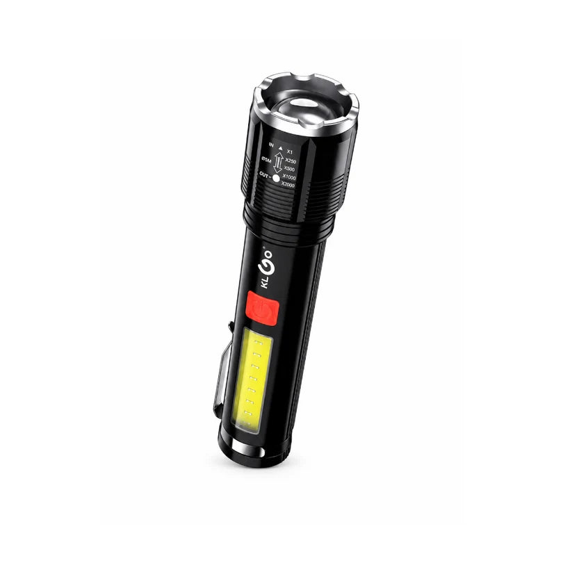 Klgo Rechargeable LED Flashlight Black [DT-005 BK]