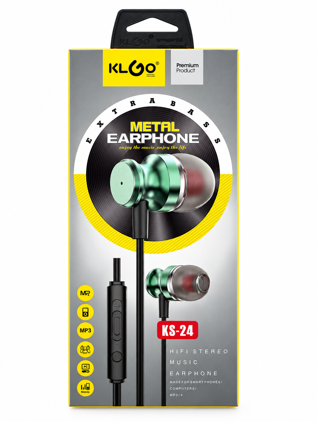 Klgo-ks-24 Bk Wired Earbuds Black