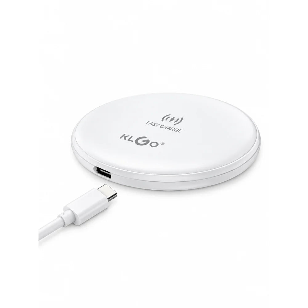 KLGO Fast Wireless Charger With Type-C Interface White/Grey [W2 BK/WH]
