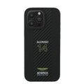 ASTON MARTIN - Aramco Magsafe F1 - Genuine Black Leather IPhone 16 Pro Max Case - My Store