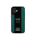 ASTON MARTIN - Aramco Magsafe F1 - Genuine Green Leather IPhone 16 Case - My Store