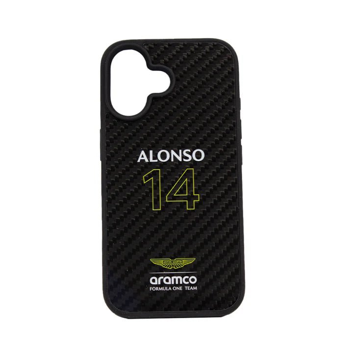 ASTON MARTIN - Aramco Magsafe F1 - Real Carbon Fiber IPhone 16 Black Case - My Store