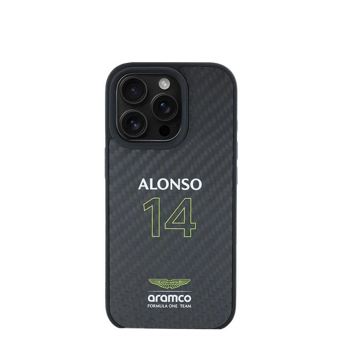 ASTON MARTIN - Aramco Magsafe F1 - Real Carbon Fiber IPhone 16 Pro Black Case - My Store