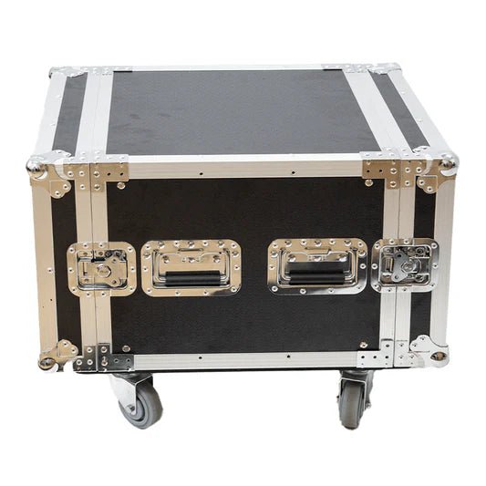 Astro Audio - 8U BK Wood With Wheels Flight Case Black - My Store