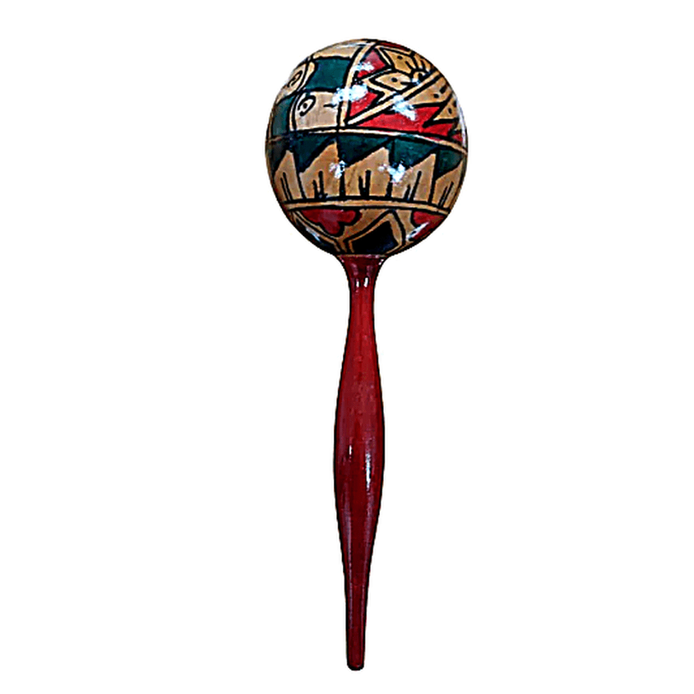 FTS Maracas Wood W/Stick 8x8x25 cm M/Lombok - My Store IMS Distribution