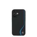 MERCEDES - Magsafe Case IPhone 16 Black Genuine Leather W/ Vertical Contrasted Line - My Store
