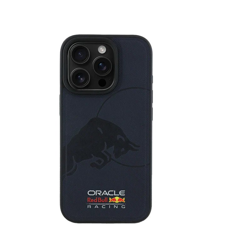 RedBull Racing - Magsafe IPhone 16 Pro Meshed Navy Leather Case - My Store