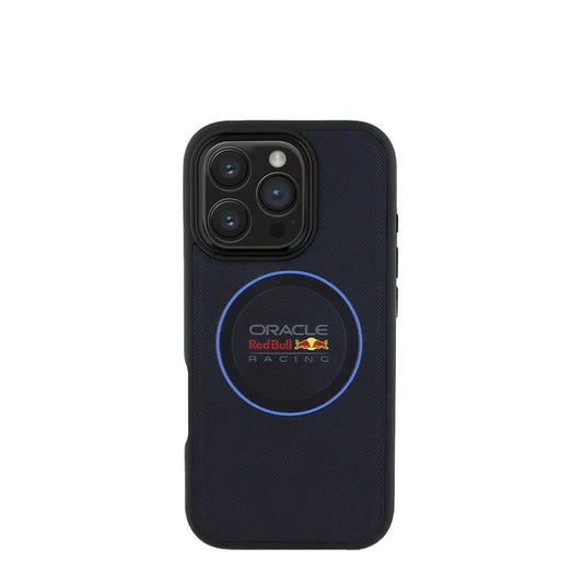 RedBull Racing - Magsafe Meshed Navy IPhone 16 Pro Leather Case With Blue Ring - My Store