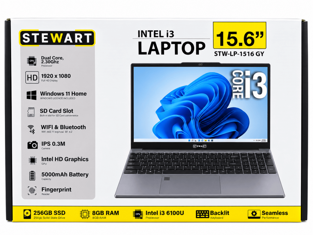 Stewart GY 15.6" Laptop – Intel® Core™ i3-6100U [STW-LP1516] - IMS Distribution