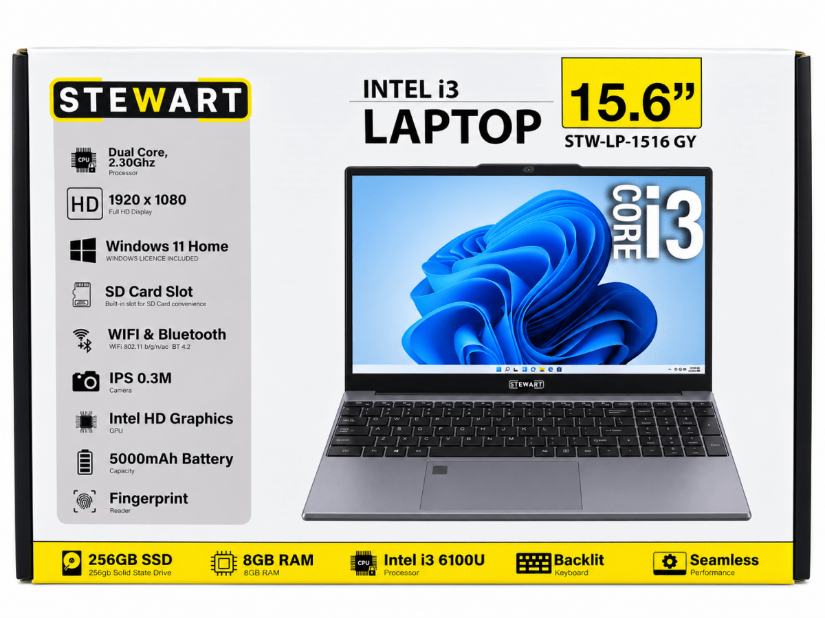 Stewart GY 15.6" Laptop – Intel® Core™ i3-6100U [STW-LP1516] - IMS Distribution