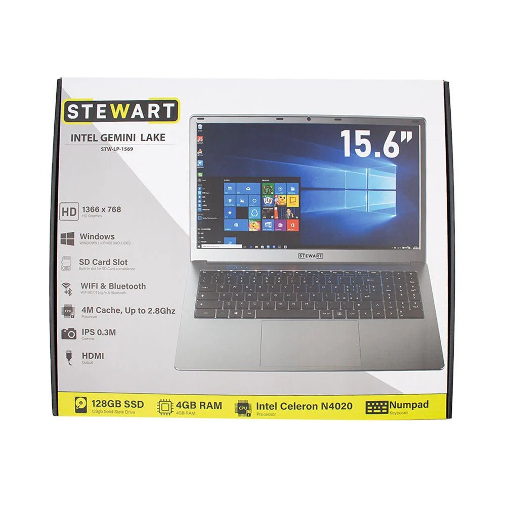 Stewart STW - LP - 1569 15.6″ Laptop – 4 GB RAM / 128 GB SSD | IMS Distribution - My Store IMS Distribution
